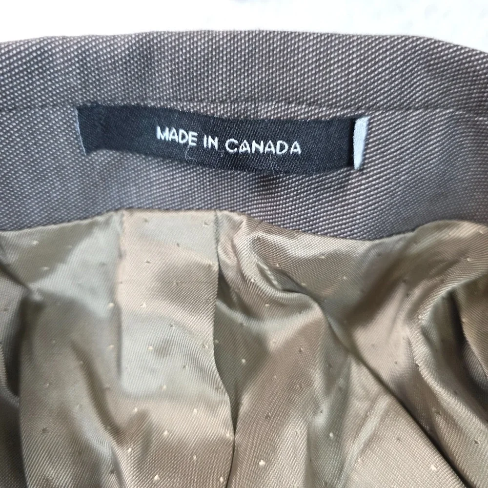 Calvin Klein Mens 44L‎ Gray Wool Suit 2 Piece Single Breasted Made In Canada